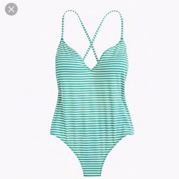 J Crew One Piece Swimsuit Striped X Back S (E10) - Picture 3 of 4